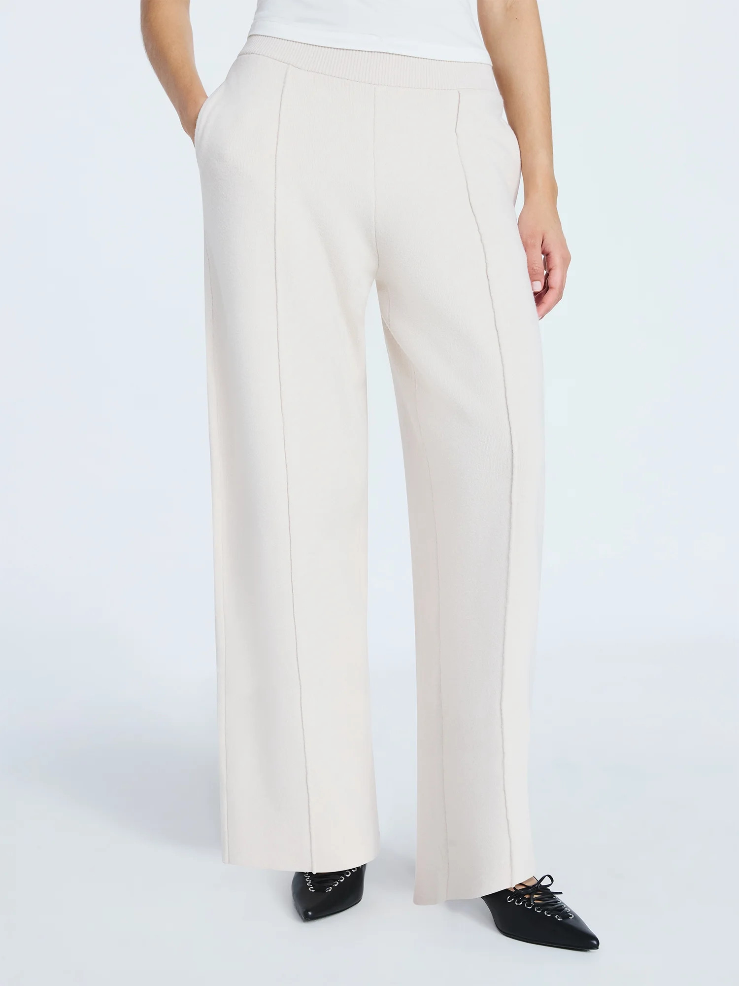 Scoop Women's Sweater Knit Barrel Pants, Sizes XS-XXL | Walmart (US)