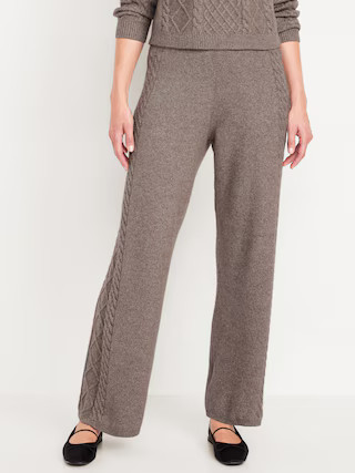SoSoft Cable-Knit Wide-Leg Sweater Pants | Old Navy (US)