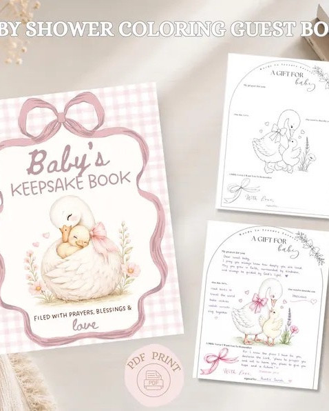 Such an adorable goose-themed baby shower coloring guest book from Etsy! This digital download is a unique alternative to a traditional guest book. Guests can color a page and leave a heartfelt message, prayer, blessing, or wish for the new baby—creating a sweet, interactive keepsake to cherish for years.




Silly goose baby shower, baby shower activity, baby shower coloring book, baby shower games, Etsy finds, Etsy baby shower finds

#LTKSeasonal #LTKBaby #LTKBump #LTKmomlife