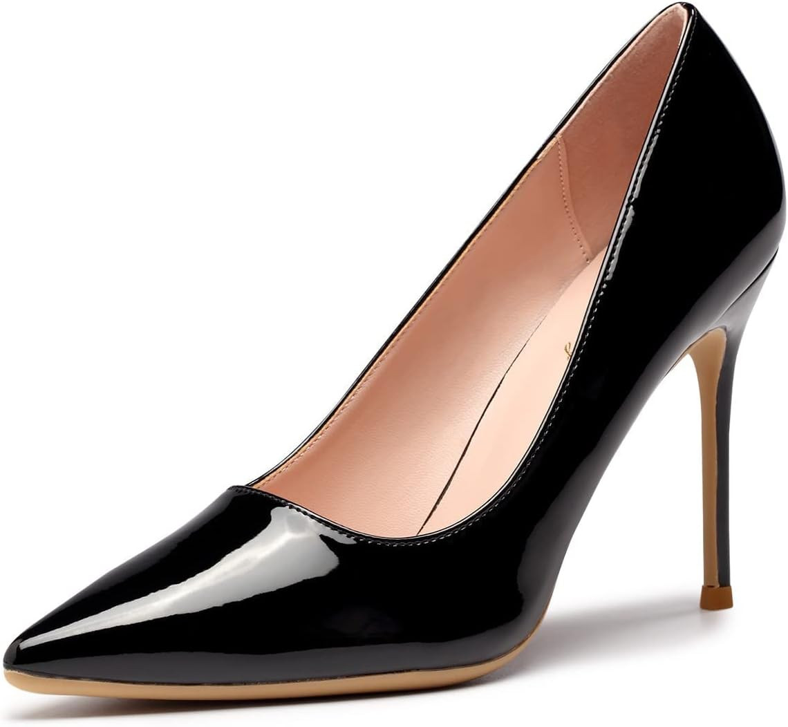 Elisabet Tang High Heels, Womens Pointed Toe Slip on Stilettos Party Wedding Pumps Basic Shoes | Amazon (US)