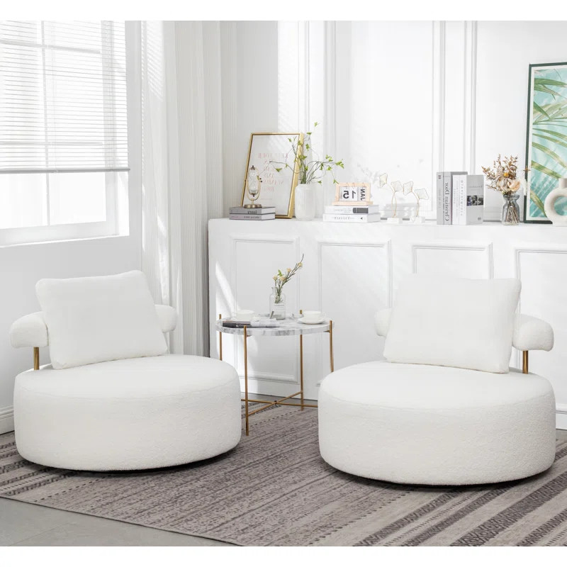 Chenice 40" W Swivel Barrel Chair | Wayfair North America