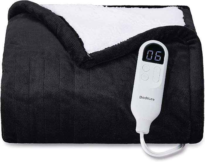 Bedsure Heated Blanket Throw Blanket - Fast Heating Electric Blanket, Soft Flannel Heated Throw w... | Amazon (US)