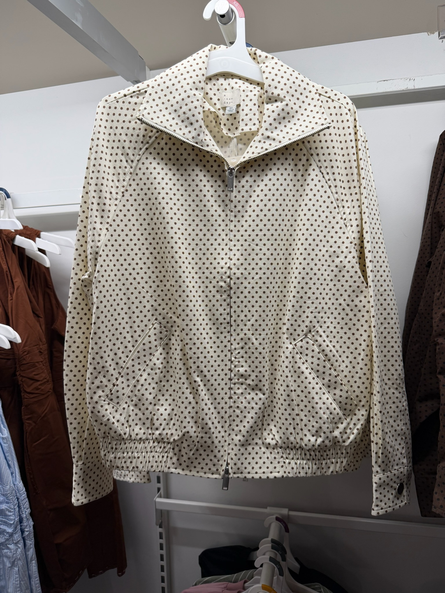 This polka dot bomber jacket immediately reminded me of the trending Uniqlo windproof jacket everyone’s been wearing lately! Such a cute lightweight layer for chilly summer nights. summer outfits, business casual workwear, vacation outfits beach, date night outfits, graduation guest outfits, plus size fashion, target style, target finds, bomber jackets, lightweight jackets, airport outfits, casual chic outfits, uniqlo inspired, elevated basics
 

 #LTKootd #LTKSeasonal #LTKActive