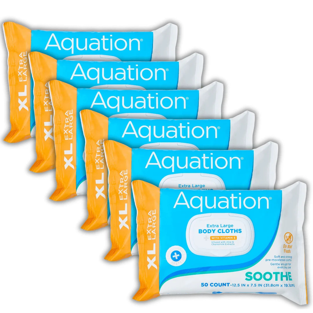 Aquation XL Soft & Strong Cleansing & Soothing Facial Wipes, 50 Count, 6 Pack | Walmart (US)
