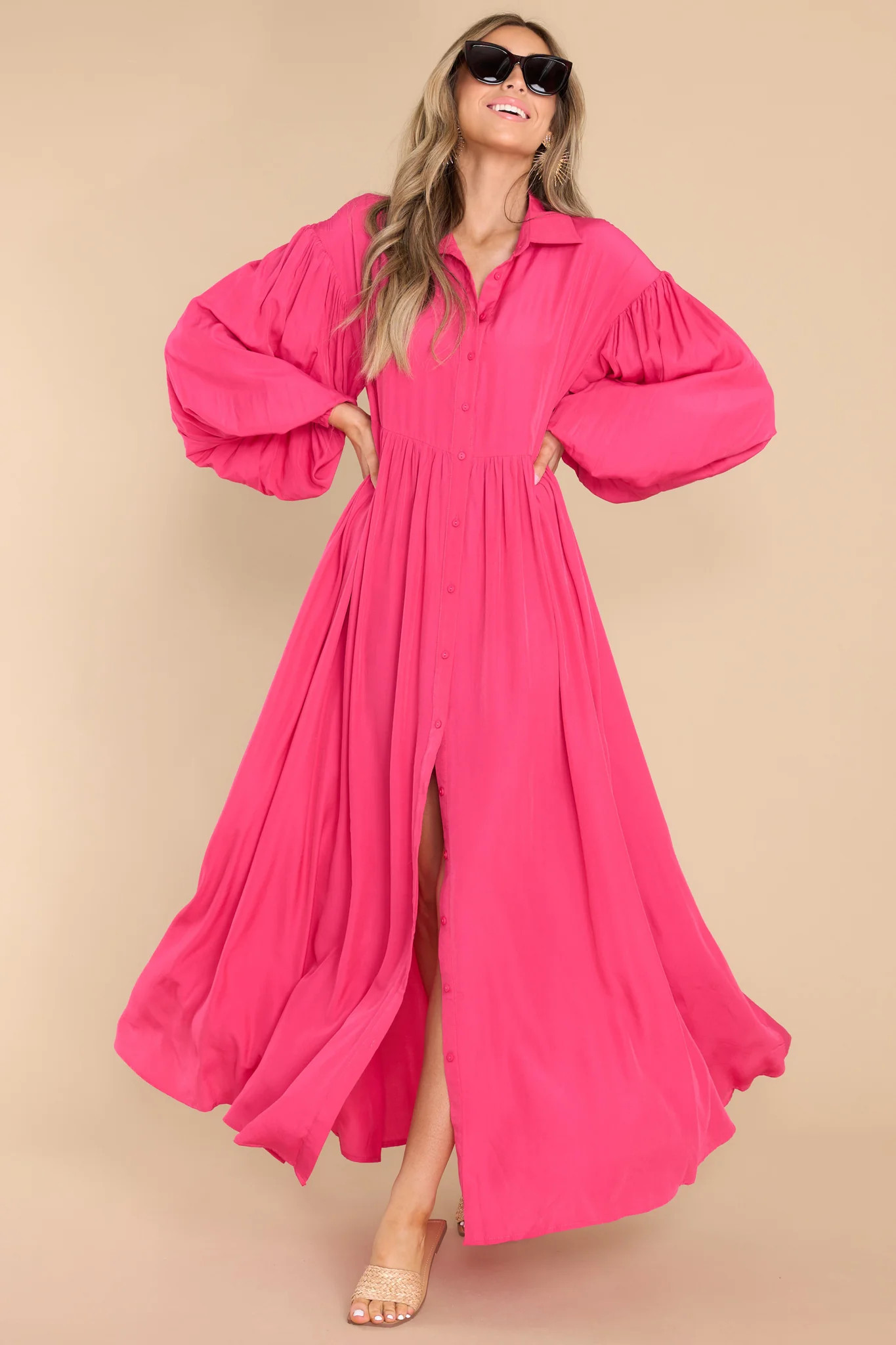 Run Towards Love Hot Pink Maxi Dress | Red Dress 