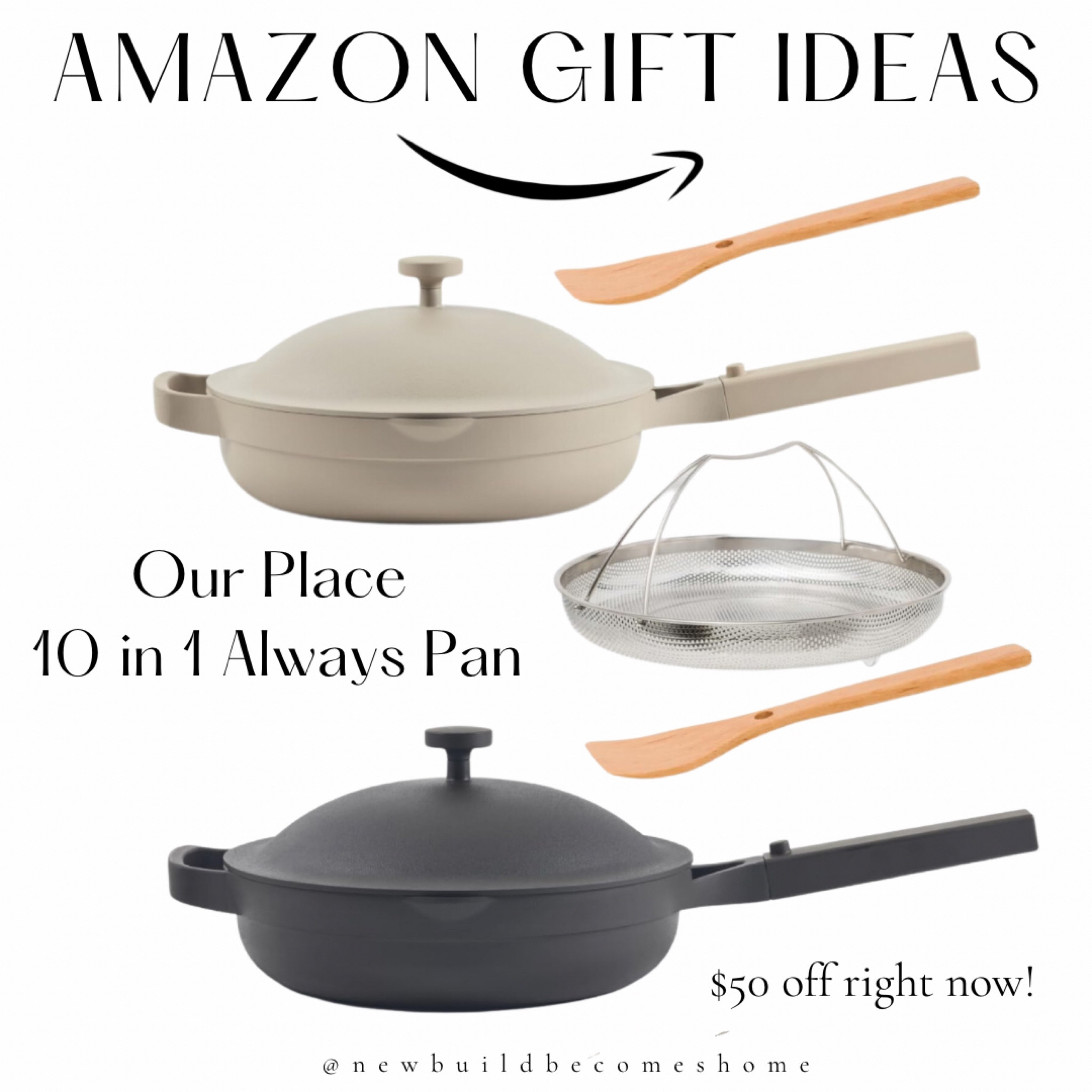 The Our Place Always pan - 10 uses in 1 pan! 

It comes in 3 sizes linked below, but the stand size 10.5in pan is $50 off right now!

Makes a perfect gift option for friends, families and homeowners.

"braising, searing, steaming, sautéing, frying, boiling, baking, serving, and storing”

#LTKGiftGuide #LTKCyberWeek #LTKhome