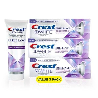Crest 3D White Brilliance + Advanced Stain Protection Premium Vibrant Peppermint Toothpaste | Target