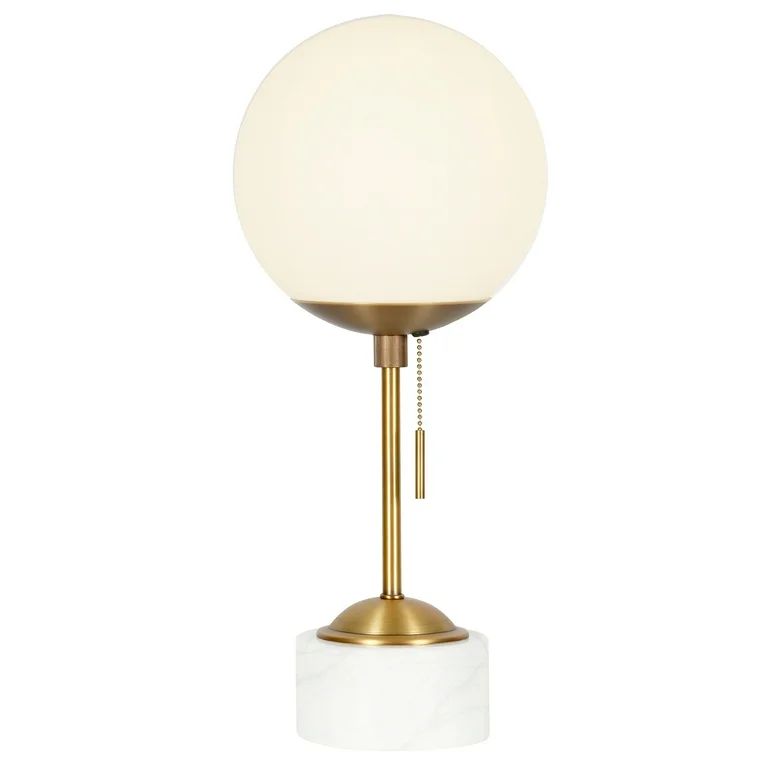 Evelyn&Zoe Modern Marble Table Lamp with White Globe Shade | Walmart (US)