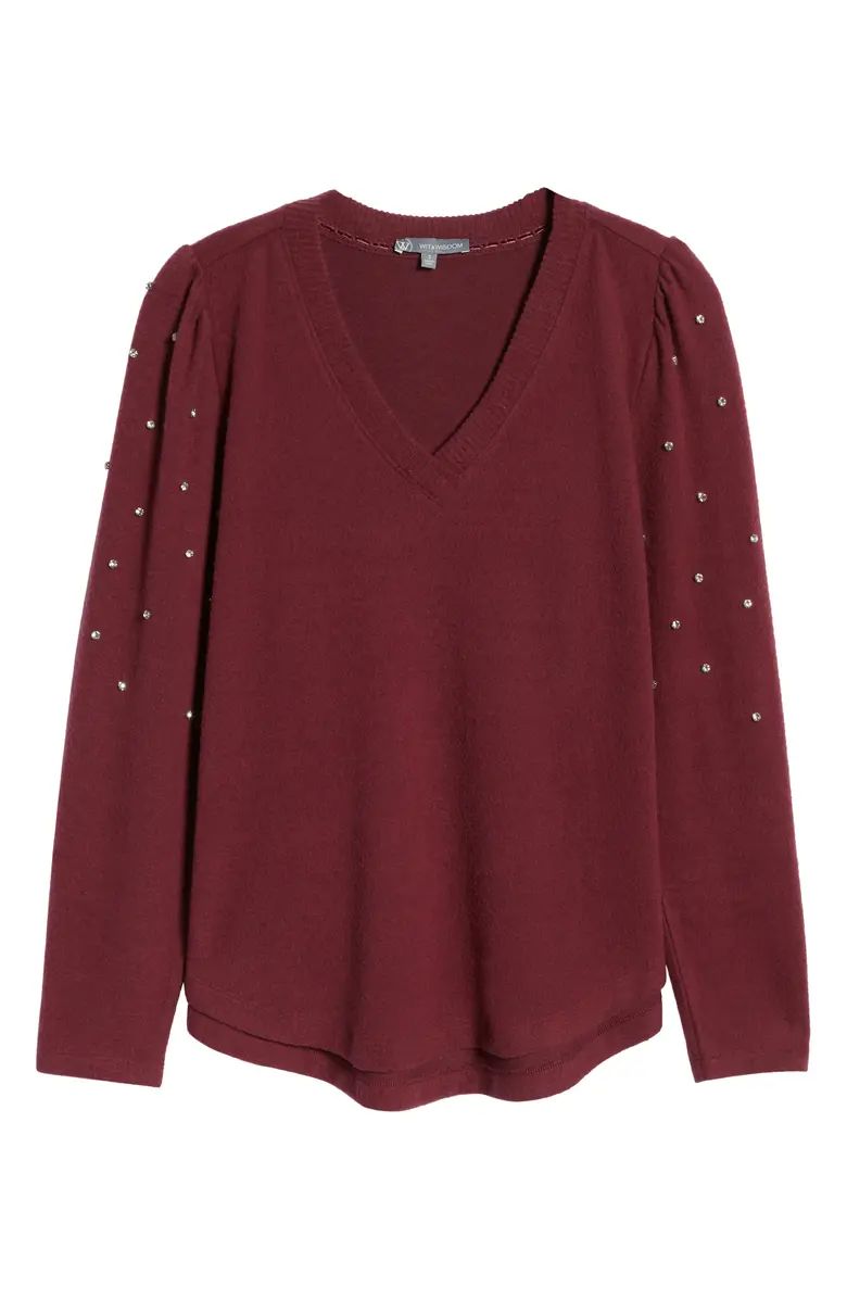 Wit & Wisdom Rhinestone Embellished Sweater | Nordstrom | Nordstrom