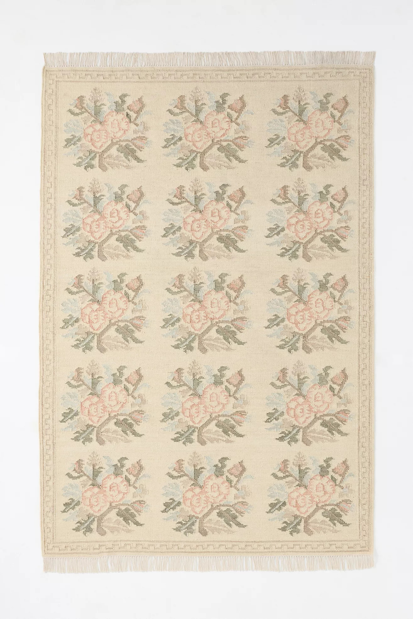 Florence Flatwoven Wool-Blend Floral Rug | Anthropologie (US)