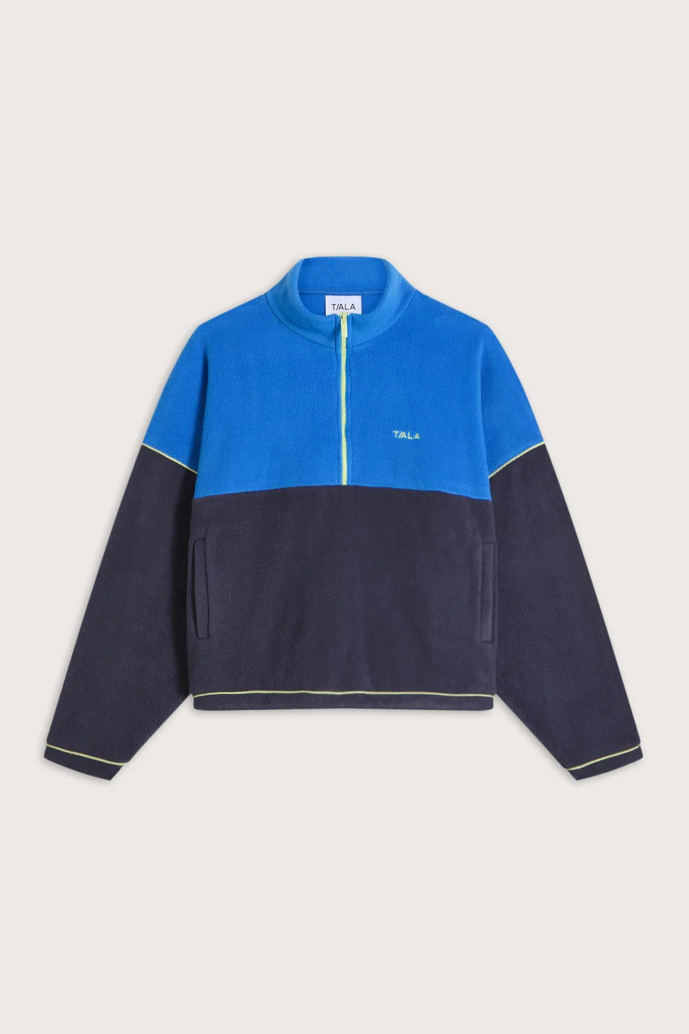 1/4 Zip Fleece Jacket - Steel Grey / Cobalt Blue | TALA (UK)