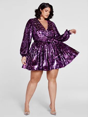The Glow Up Sequin Flare Dress - Patrick Starrr x FTF - Fashion To Figure | Fashion to Figure