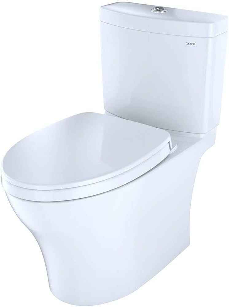 TOTO CST446CEMG#01 Aquia IV Elongated Dual Flush 1.28 and 0.8 GPF Skirted CEFIONTECT Two-Piece-To... | Amazon (US)