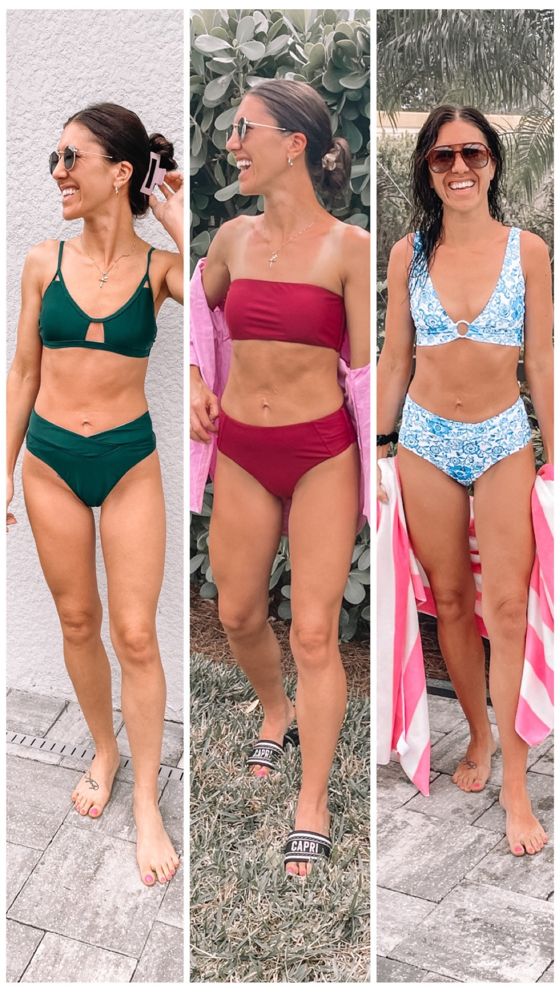 Amazon swimsuit haul!

Wearing small in each & pads are removable for each

Green bottoms have medium to cheeky coverage & top is adjustable straps

Staples suit comes with straps that can be attached & bottom has medium coverage

Blue & white suit does not have adjustable straps and bottoms have medium coverage 


Sandals are target!
Coverup, swim coverup 
Vacation outfits 
Beach outfits 
Beach outfit 
#ltkseasonal
#ltkstyletip


#LTKtravel #LTKswim #LTKfindsunder50