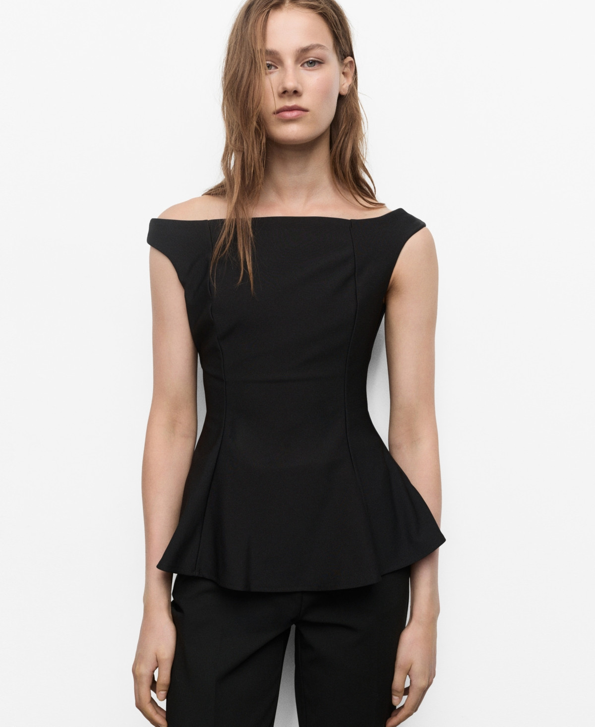 Mango Women's Strapless Peplum Top - Black | Macy's