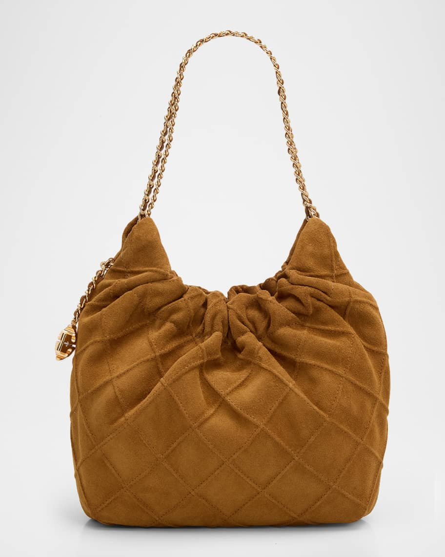 Tory Burch Fleming Mini Suede Crossbody Bag | Neiman Marcus