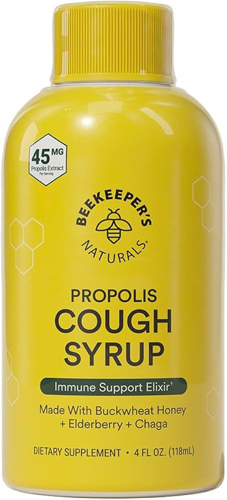 Beekeeper's Naturals Propolis Honey Cough Syrup Daytime for Adults Elderberry, Bee Propolis, Buck... | Amazon (US)