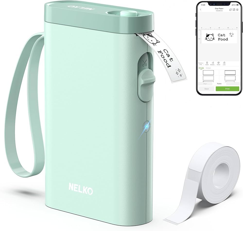 Nelko Label Maker Machine with Tape, P21 Portable Bluetooth Label Printer, Wireless Built-in Cutt... | Amazon (US)