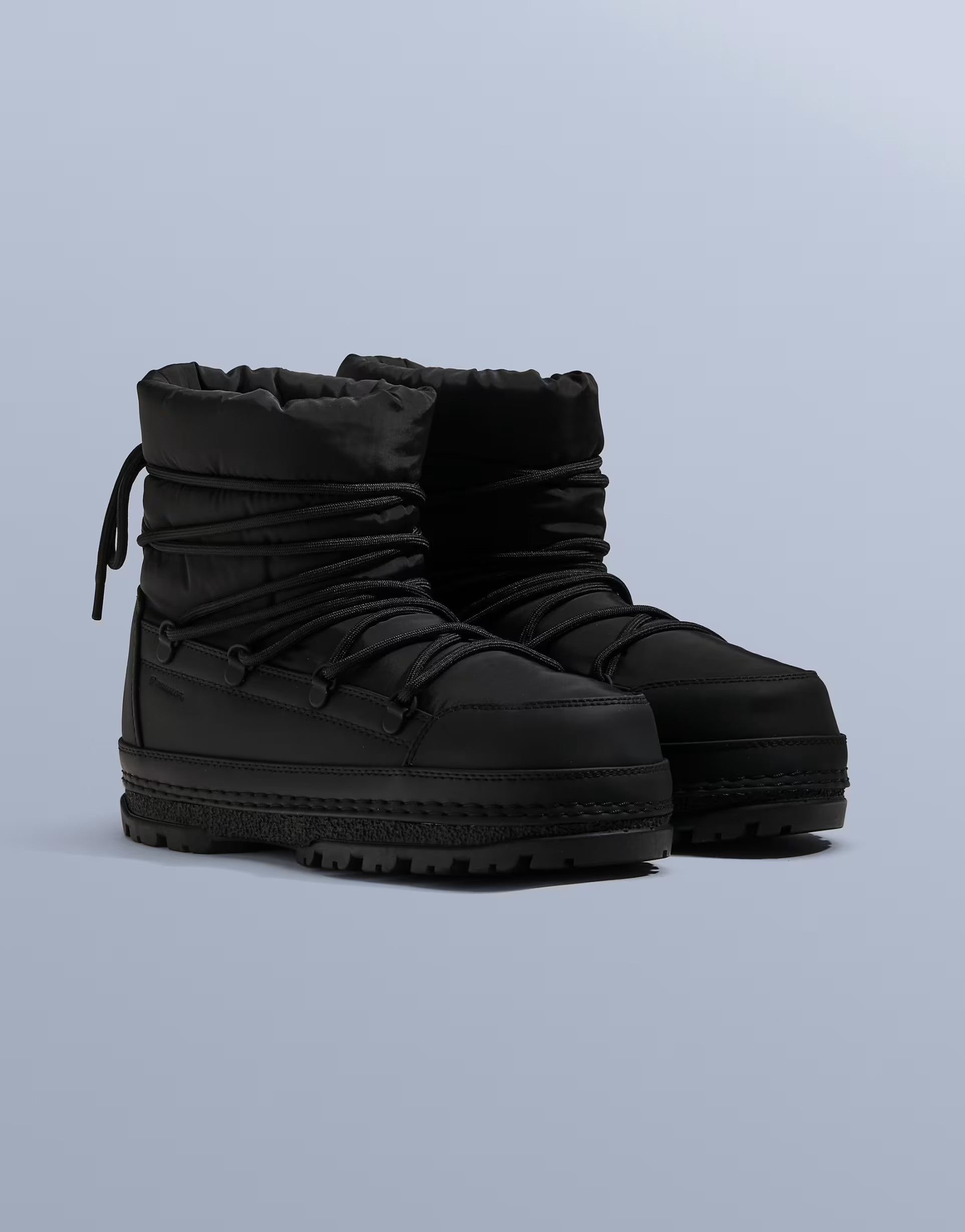 OYSHO Lace-up nylon après-ski boots in black | ASOS (Global)