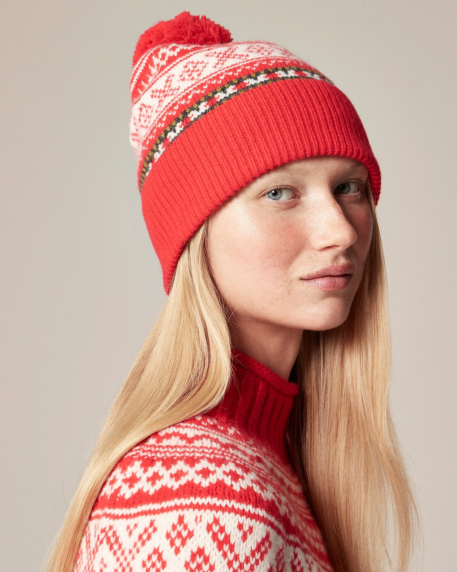 Vintage Fair Isle pom-pom beanie in lambswool | J. Crew US