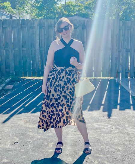 Leopard wrap skirt - follow size chartt
Cropped halter top -went up 1 size
Yellow straw clutch 

#LTKfindsunder50 #LTKSeasonal #LTKstyletip