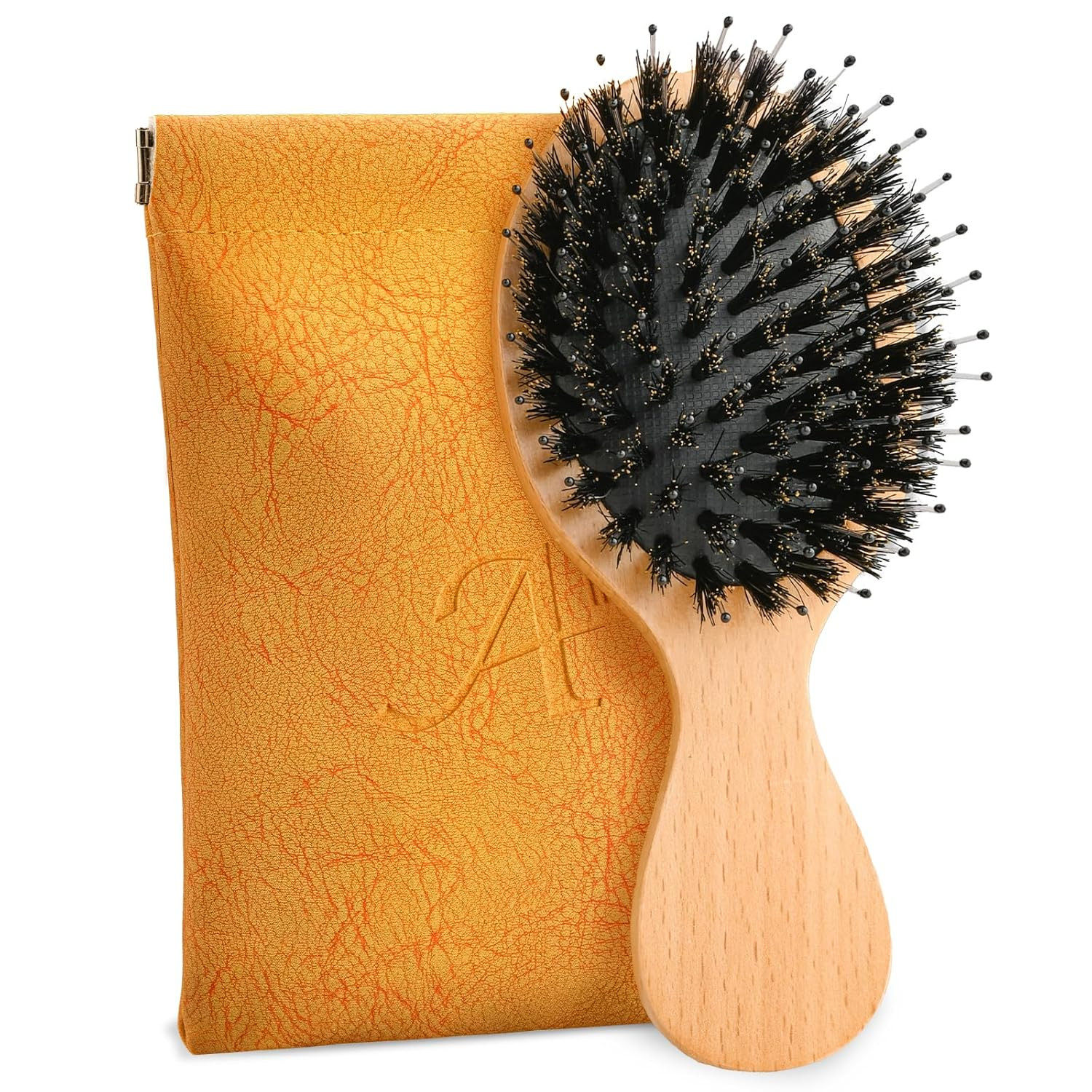 Mini Hair Brush, Travel Small Boar Bristle Hair Brush for Women Gift | Amazon (US)