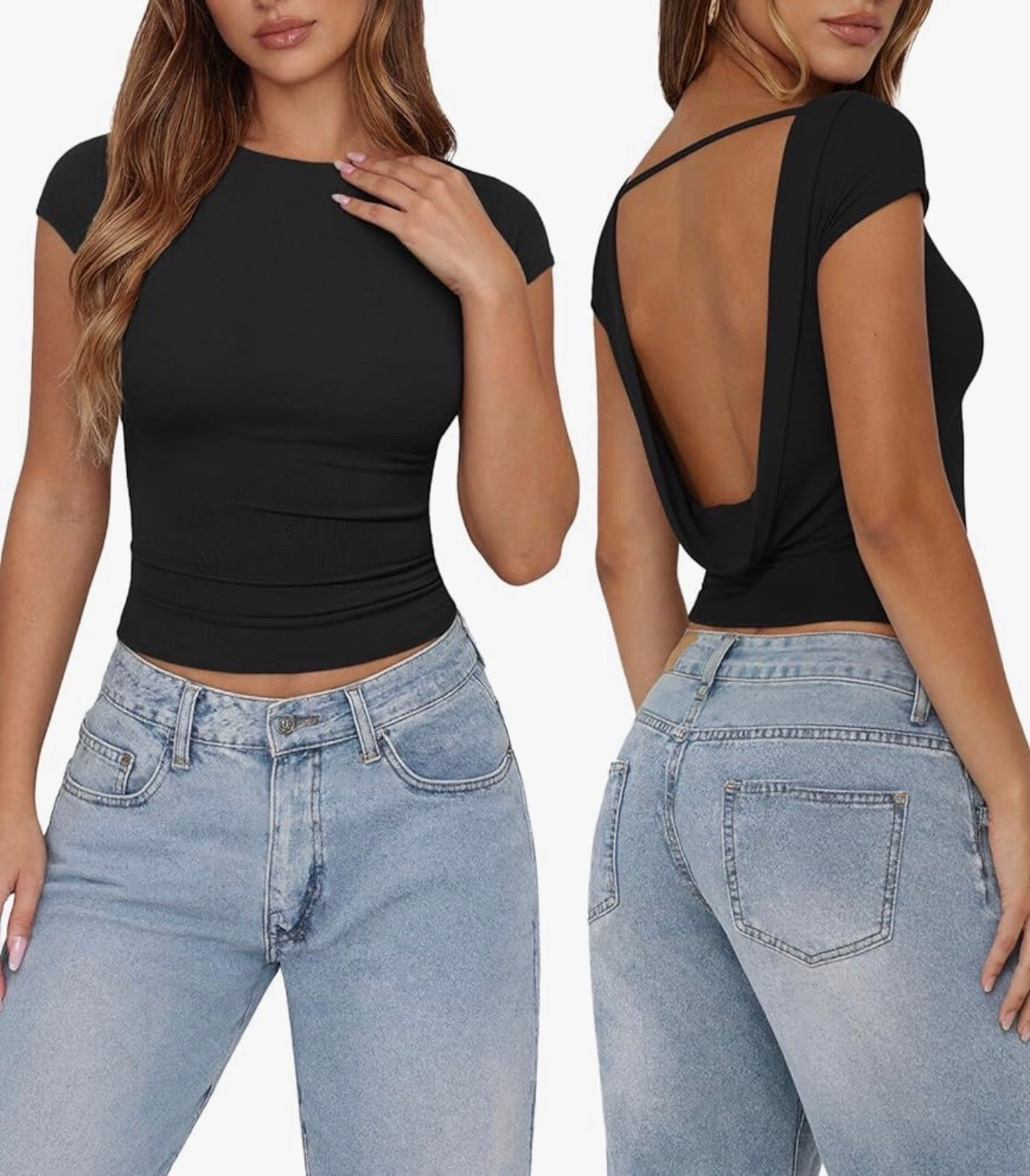 Found the perfect Amazon going-out top 🖤✨
So flattering, buttery soft, and the open back detail makes it look way more expensive than it is. An easy wear-on-repeat piece

#LTKootd #AmazonFashion #AmazonFinds

#LTKjeans #LTKstyletip #LTKpartywear