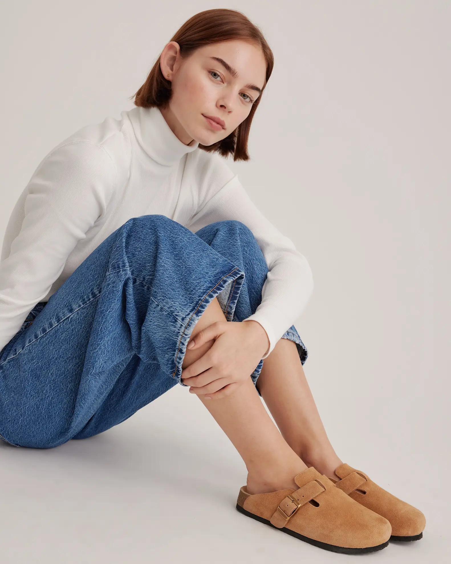 Water Repellent Suede Clog Mule in Pecan | Quince