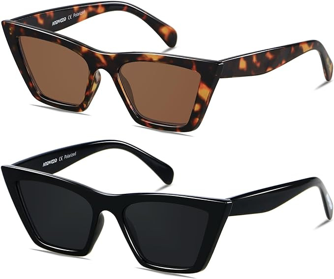 ANDWOOD Cat Eye Sunglasses for Women Polarized Cateye Frames Fashion Vintage Square Classic Retro... | Amazon (US)