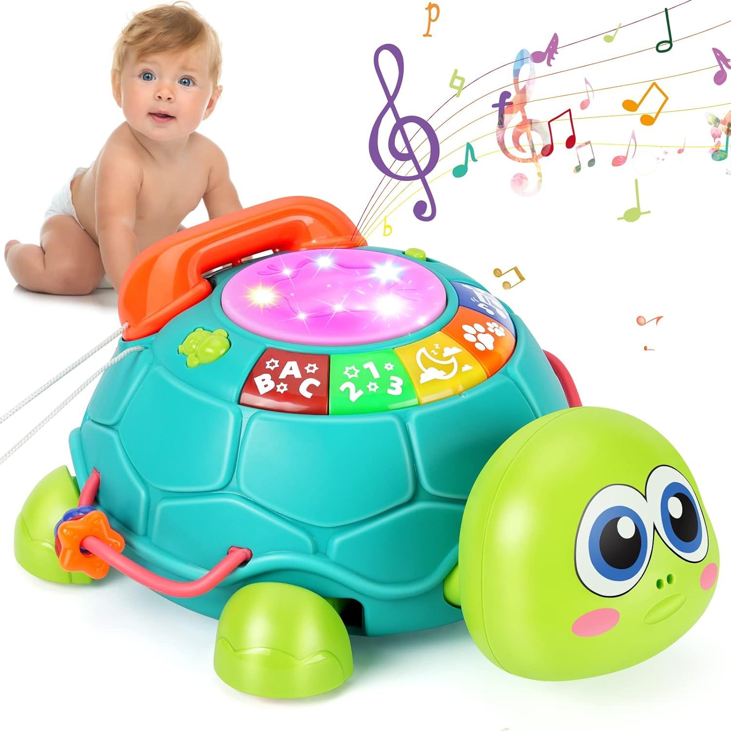 Musical Turtle Baby Toys 6 to 12 Months, Infant Light up Music Toys Tummy Time Development, Crawl... | Amazon (US)