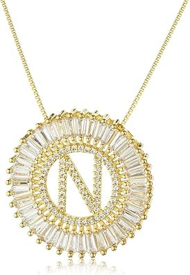 COTTVOTT A-Z Alphabet Pendant Necklaces Charms Women Initial Letter Chain Necklace 4 Colors | Amazon (US)