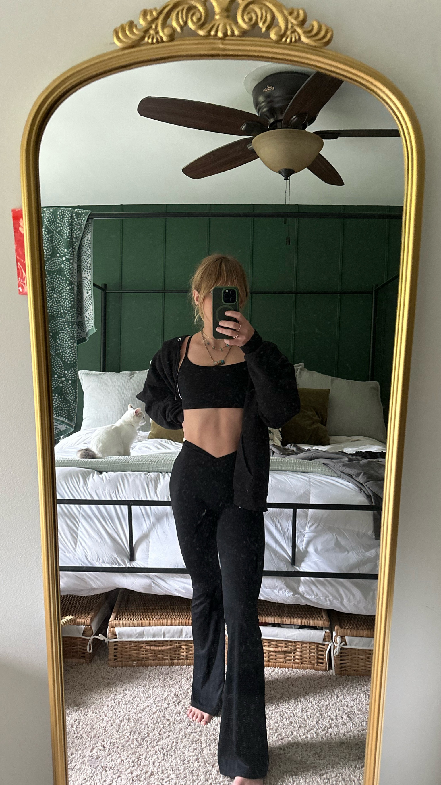 All-black everything for today’s travel and workout fit! 🖤 Snapped this mirror selfie in my bedroom, loving how this space complements my fall activewear vibes!  This outfit is perfect for both travel days and workouts on the go—comfortable, sleek, and versatile. Whether I’m hitting the gym or headed out, this look is a go-to. Tap to shop this fall-ready activewear! 🏋️‍♀️✨ #WorkoutFit #FallOutfit #TravelOutfit #BedroomVibes #ActivewearEssentials #LTKfit #LTKtravel

#LTKHalloween #LTKActive #LTKTravel