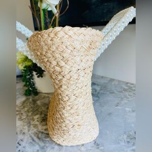 Raffia Woven Faux Pearl Handle Tote Bag | Poshmark