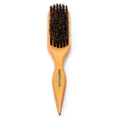 GranNaturals Boar Bristle Slick Back Hair Brush for Sleek Ponytail Bun & Smoothing Baby Hairs, Fl... | Amazon (US)