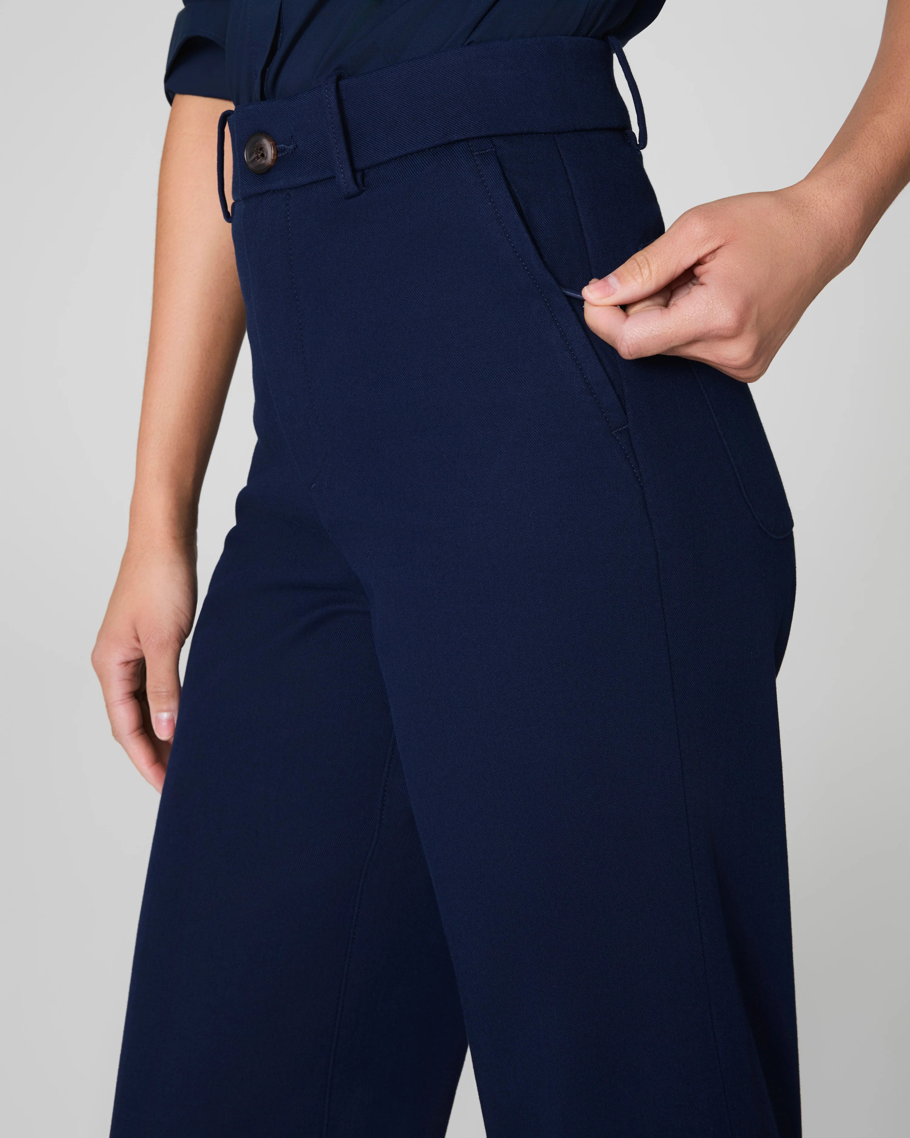 Stretch Twill Cropped Wide Leg Pant | SPANX | Spanx