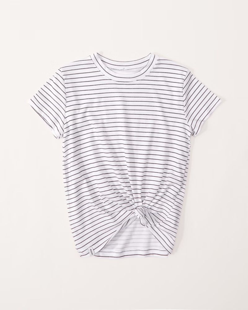 essential striped knot-front tee | Abercrombie & Fitch (US)