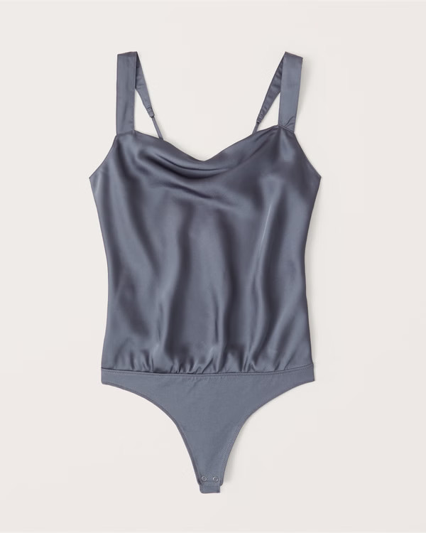Wide Strap Cowlneck Cami Bodysuit | Abercrombie & Fitch (US)
