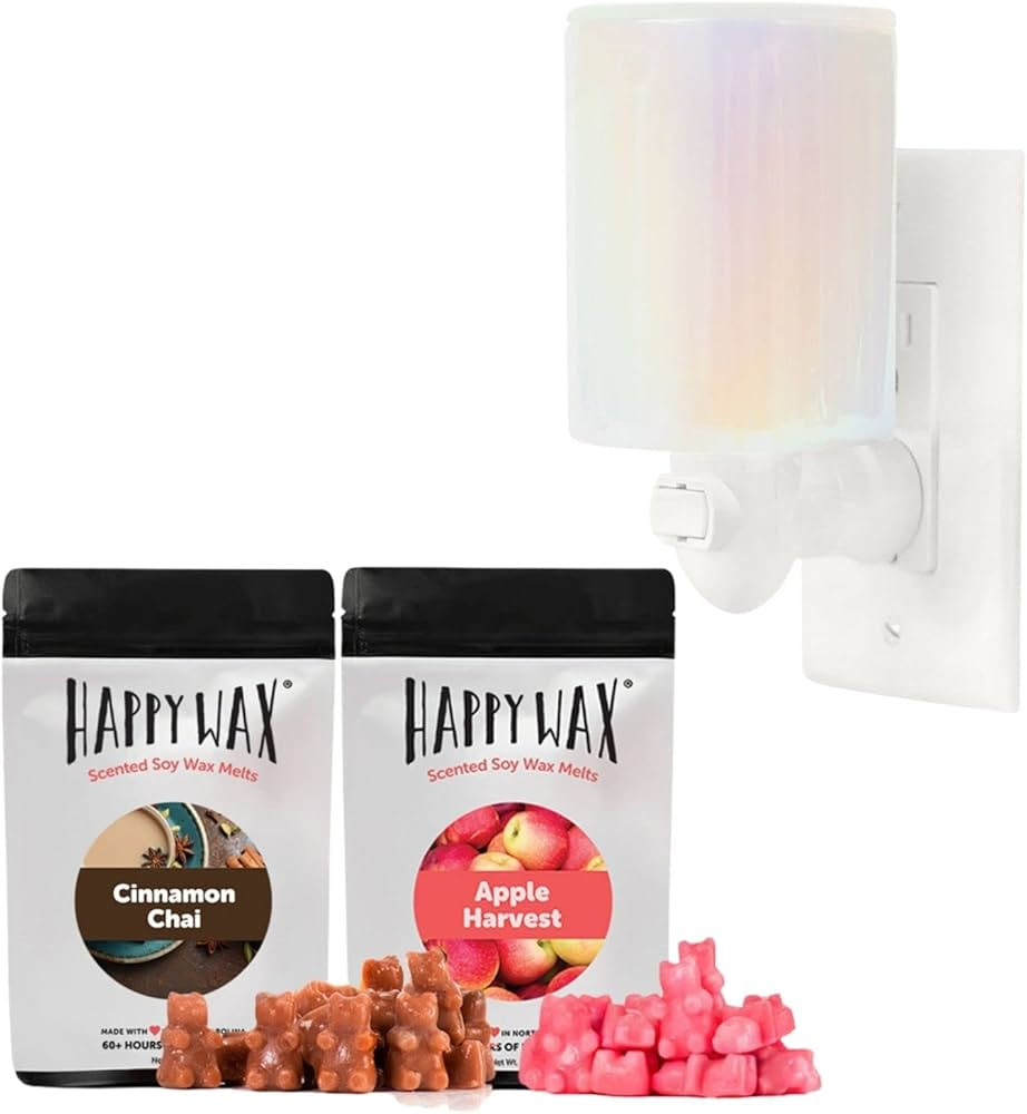 Happy Wax Amazon Exclusive Iridescent Pink Travel Warmer and Savory Collection Scented Wax Melts ... | Amazon (US)