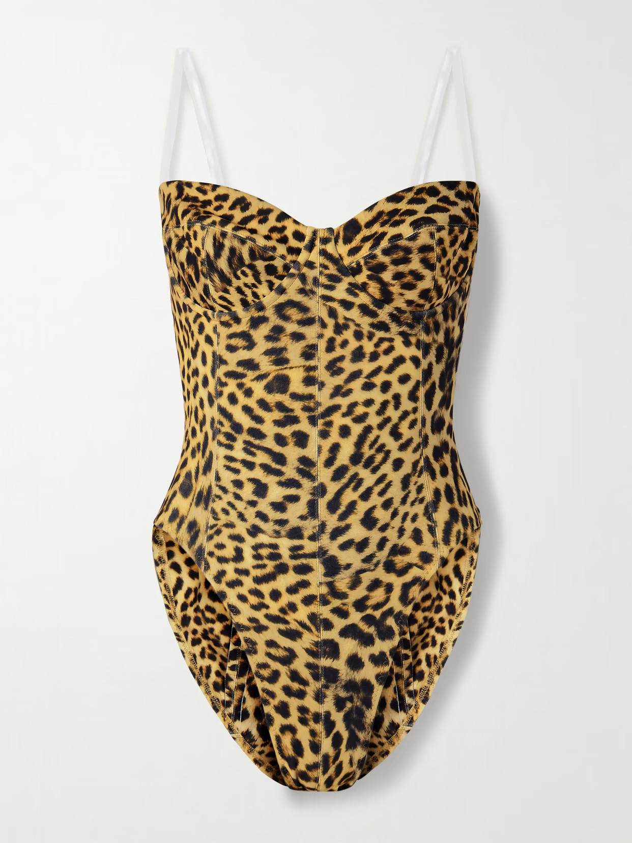 Norma Kamali - Mio Strapless Leopard-print Swimsuit - Animal print | NET-A-PORTER (US)