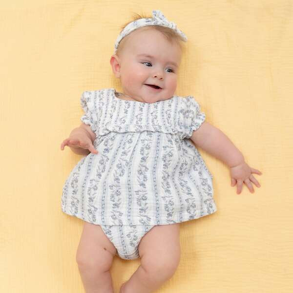 Kimberly Floral Stripe - Smocked Ruffle Bubble with Skirt | Maisonette