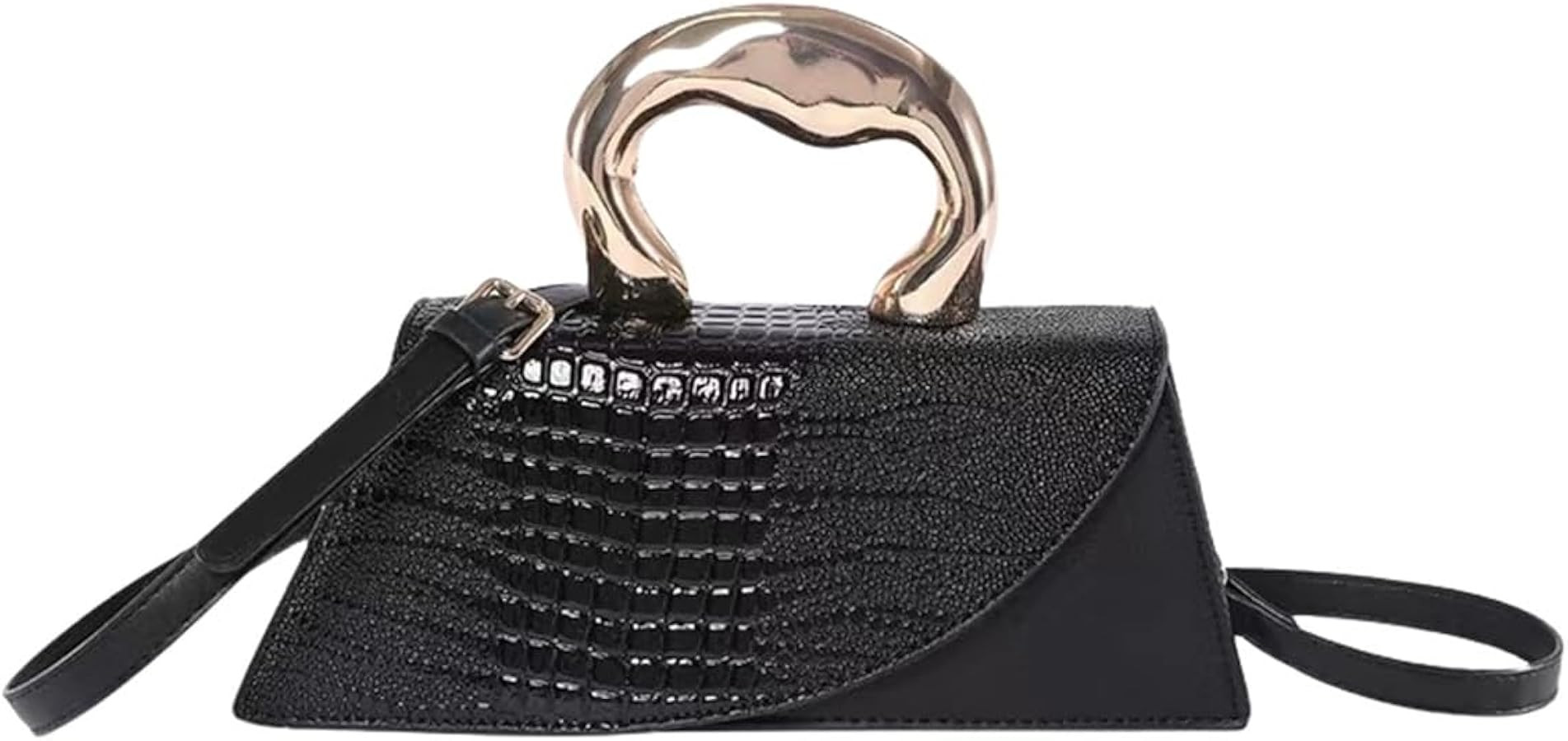 Women Vegan Leather Evening Handbag Crocodile Pattern Handle Clutch Purse Cross Body Envelope Bag | Amazon (US)