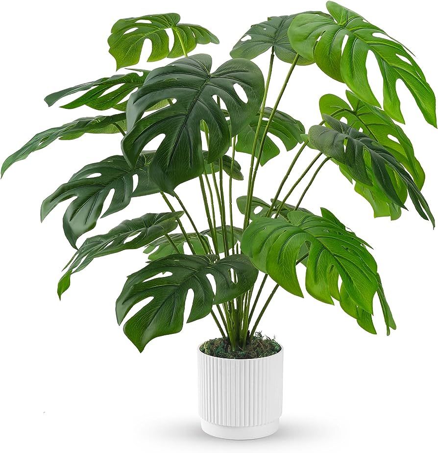 Der Rose 28" Fake Plants Large Artificial Monstera Faux Plants Indoor Tall for Floor Home Office ... | Amazon (US)