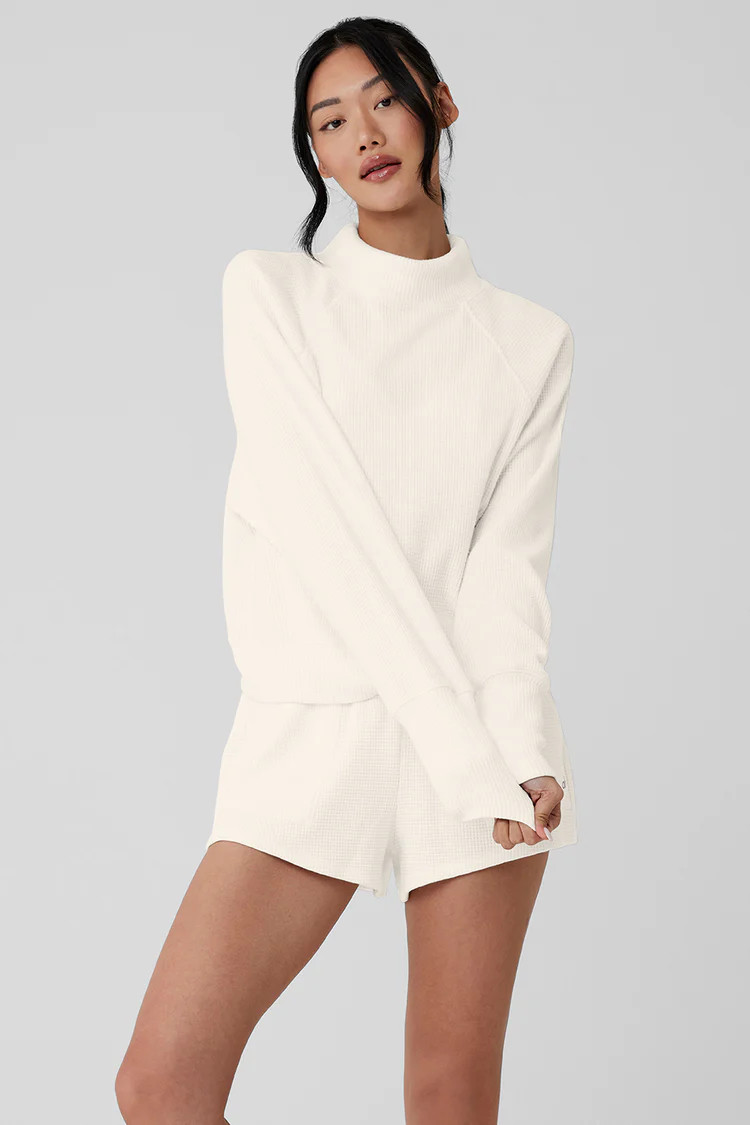 Waffle Weekend Escape Mock Neck Long Sleeve | Alo Yoga (US)