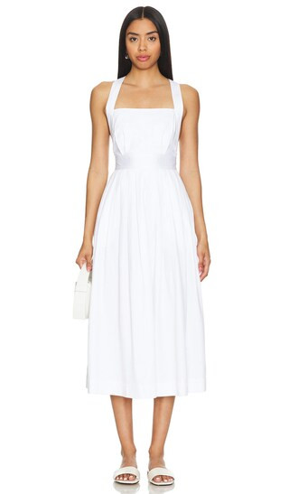 Valentina Midi Dress in White | Revolve Clothing (Global)