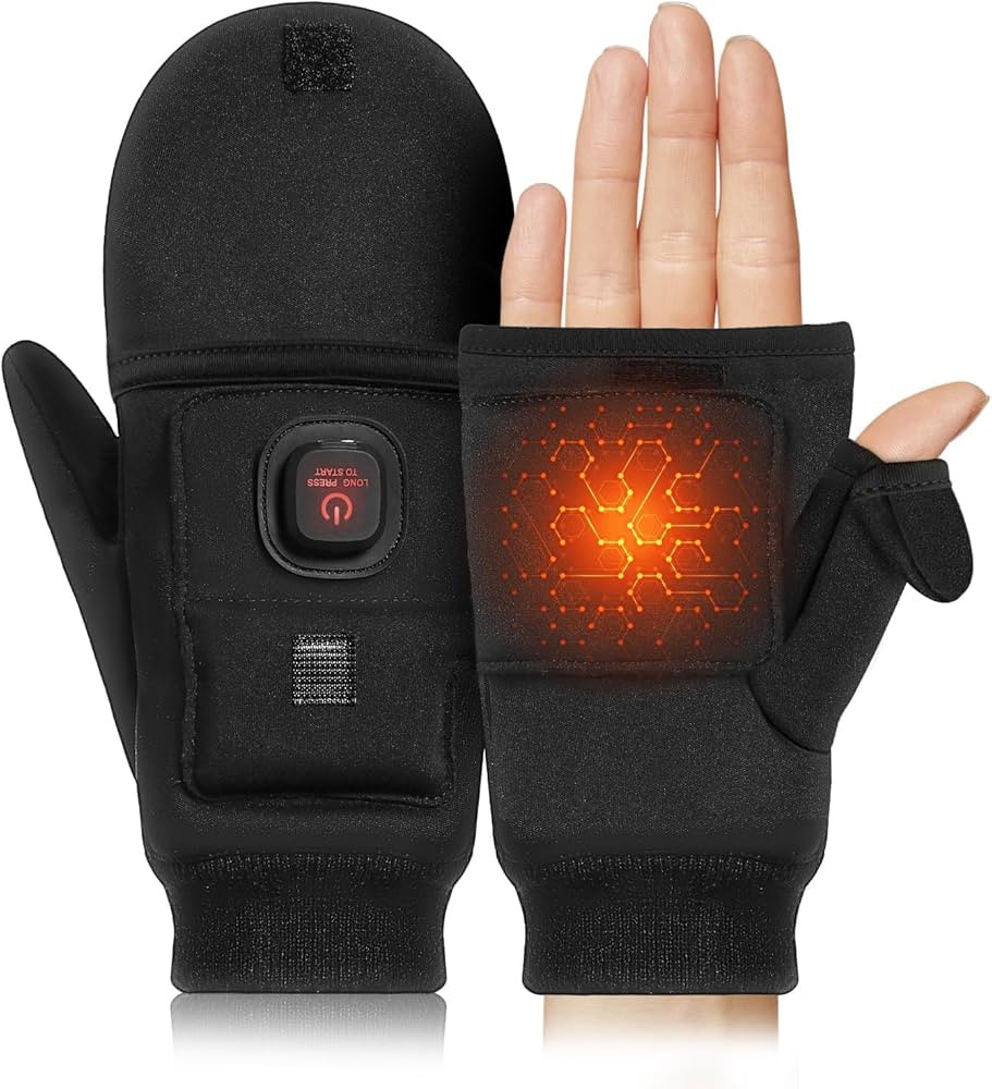 Heated Gloves for Men Women, Rechargeable Heated Gloves Fingerless for Winter, 2500mAh Electric H... | Amazon (US)