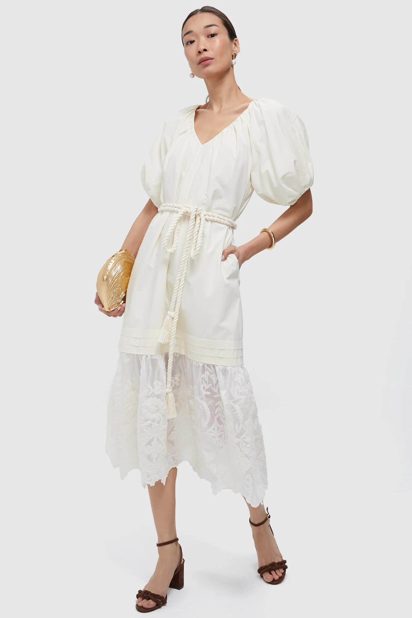 Cream Cotton Lace Juniper Dress | Tuckernuck (US)