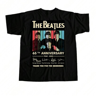 Camiseta Unissex Beatles 65 anos Camisa Basica Paul Mccartney 100% Algodão | SHEIN