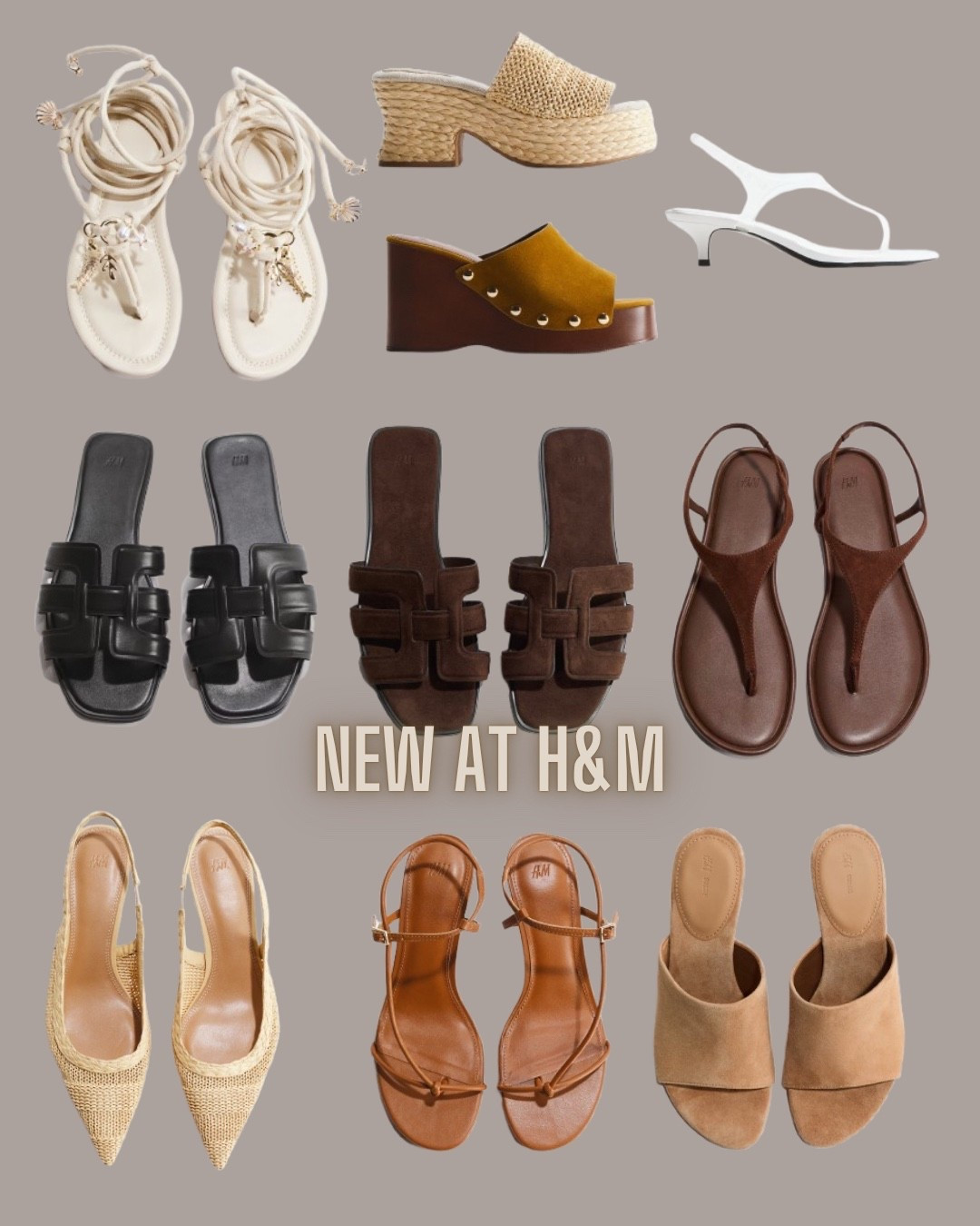 H&M fashion
Sandals
Summer shoes slides
