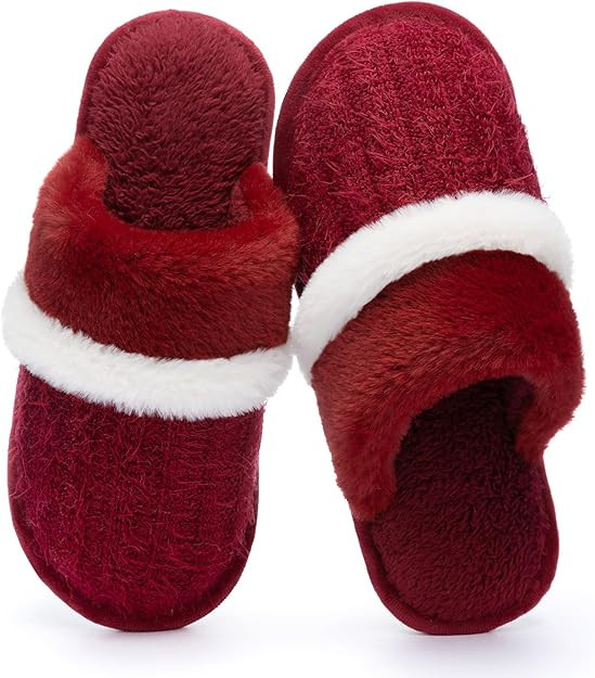 Cozy Slippers for Women Indoor and Outdoor Fuzzy House Shoes with Memory Foam Anti-Skid Sole Gift... | Amazon (US)