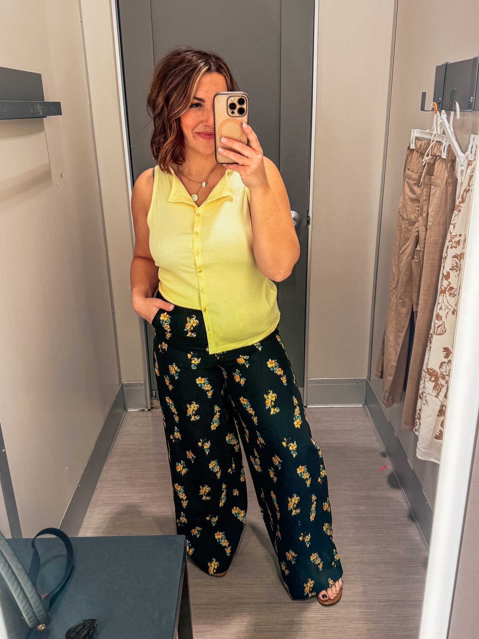 Target spring outfit idea 
Button front tank and wide leg crepe pans 

#LTKPetite #LTKSeasonal #LTKOver40